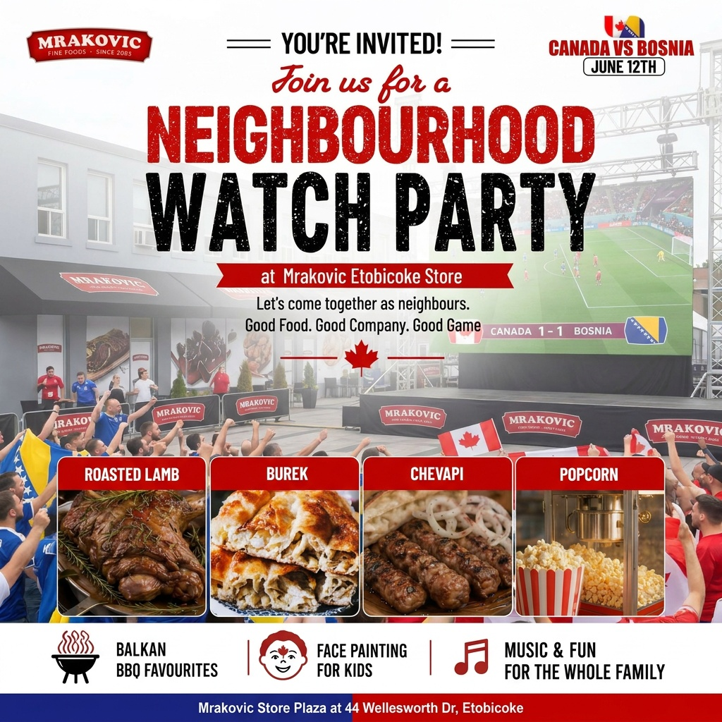 Live Canada vs Bosnia FIFA 2026 Watch Party at Mrakovic Etobicoke