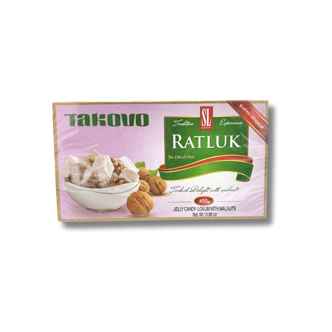Takovo Ratluk Sa Orasima (Turkish Delight with walnuts)