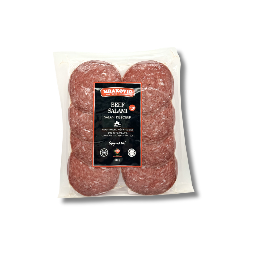 Mrakovic Beef Salami Hot Sliced 100 g